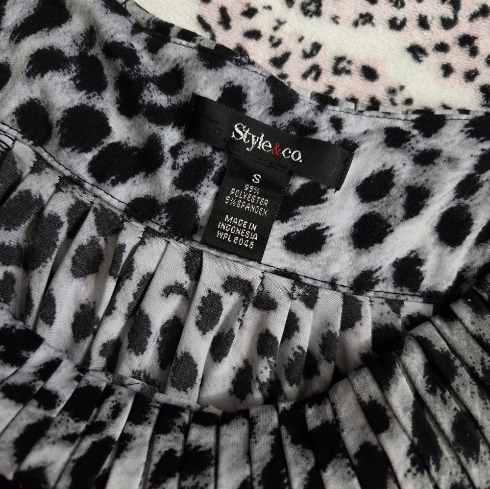 Y2k black & white leopard print off the shoulder top - Picture 5 of 5
